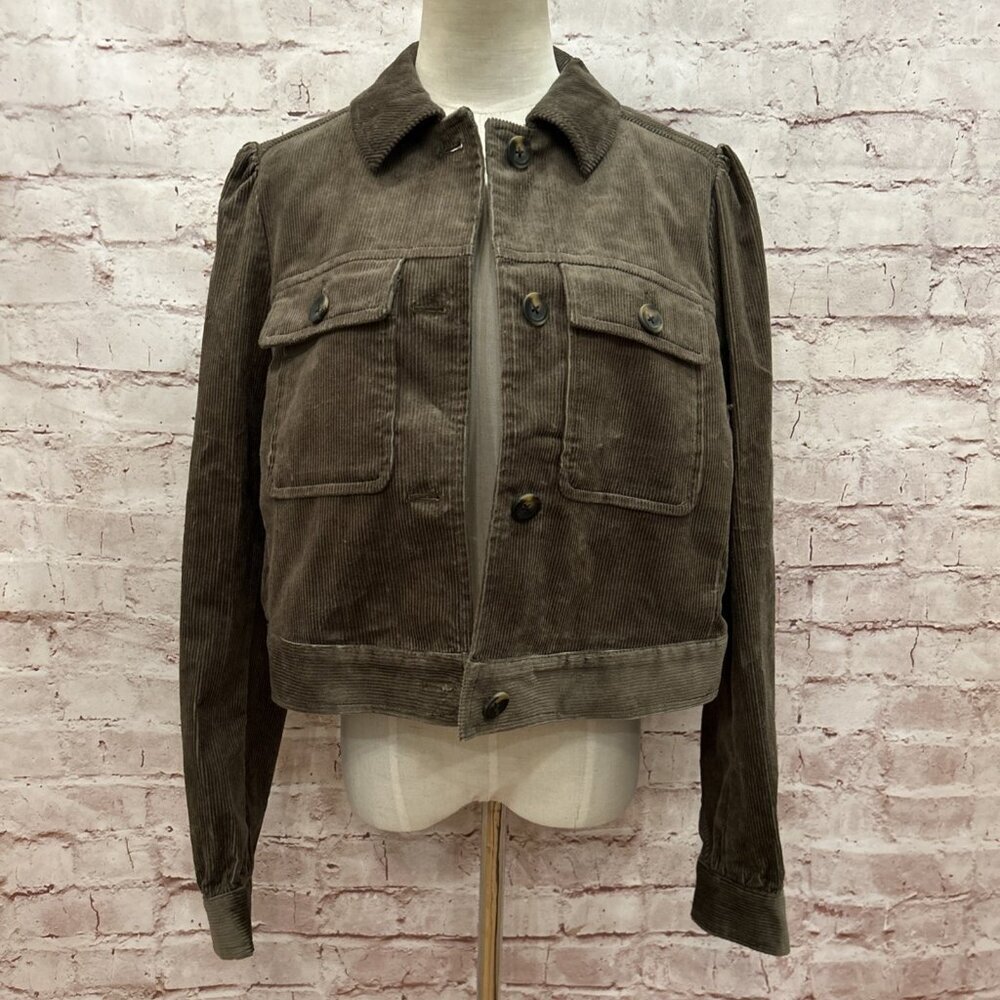 Boden Womens US Size 10 Sage Green Corduroy Button Front Jacket NEW